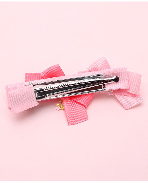 Babyhug Free Size Hair Clips Bow Design Pack of 6- Multicolor