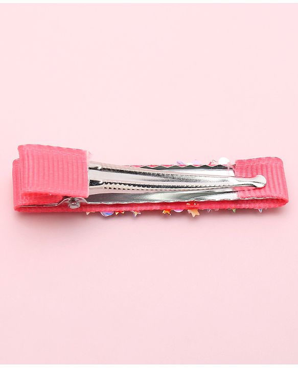 Babyhug Free Size Hair Clips Bow Design Pack of 6- Multicolor
