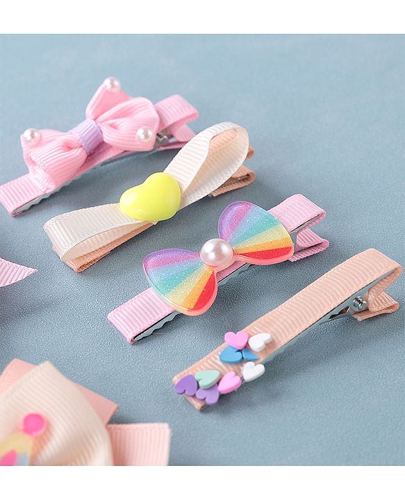 Babyhug Bow & Butterfly Clips Pack of 6 - Multicolor