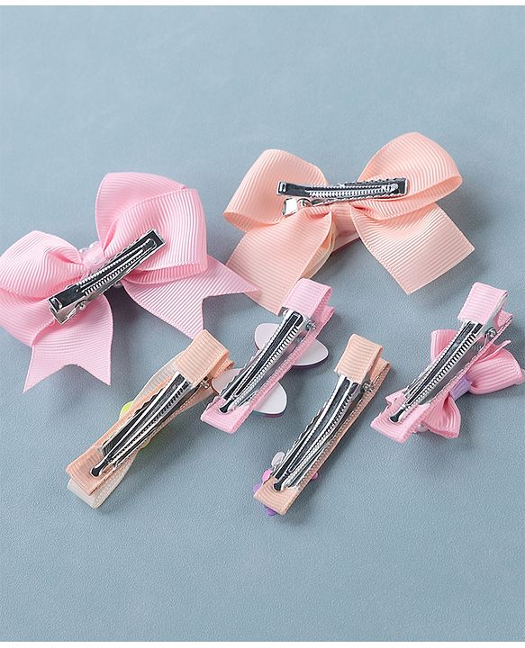 Babyhug Bow & Butterfly Clips Pack of 6 - Multicolor