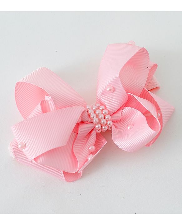 Babyhug Ribbon Bow With Pearls Headbands Pack Of 3  - Multicolor