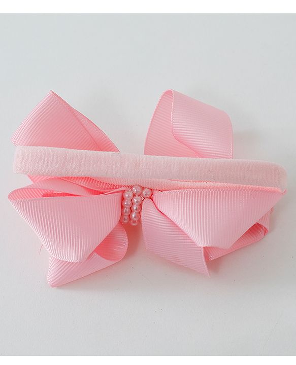 Babyhug Ribbon Bow With Pearls Headbands Pack Of 3  - Multicolor