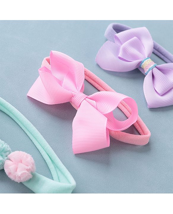 Babyhug Headbands Free Size Pack of 4 - Multicolor