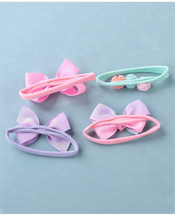 Babyhug Headbands Free Size Pack of 4 - Multicolor