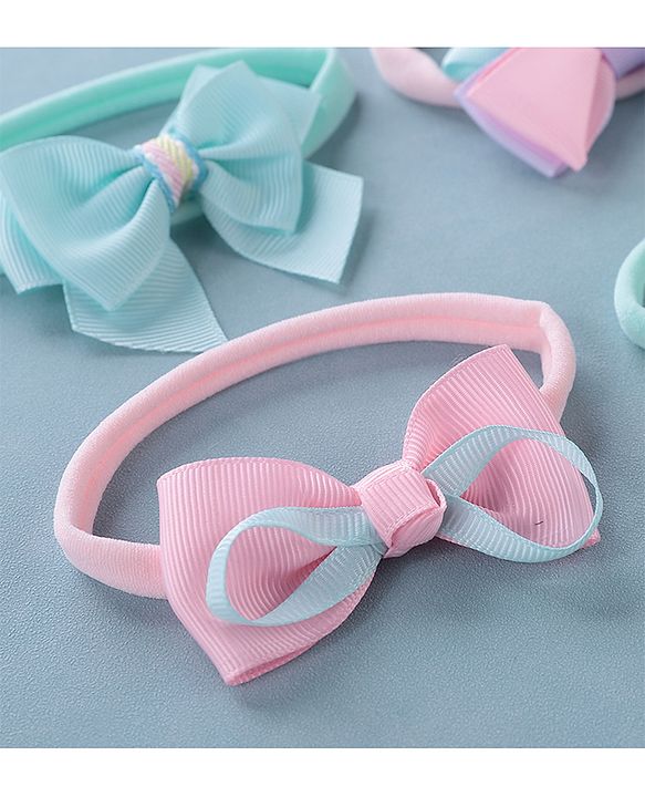 Babyhug Free Size Headbands Pack of 4 - Blue & Multicolor
