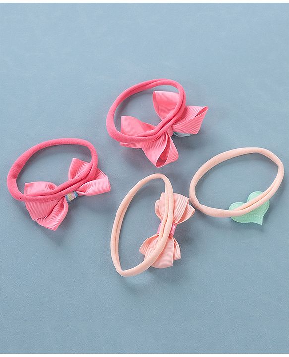 Babyhug Free Size Headbands With Bow Detailing Pack of 4- Multicolor