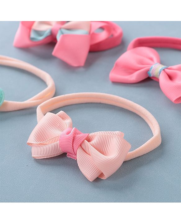 Babyhug Free Size Headbands With Bow Detailing Pack of 4- Multicolor