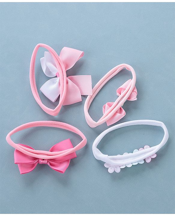 Babyhug Free Size Headbands With Bow Detailing Pack of 4- Multicolor