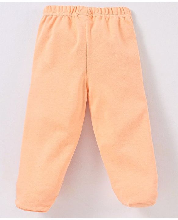 Babyhug Cotton Knit Bootie Leggings Hippo On Skates Print Pack of 3 - Aqua Purple & Orange