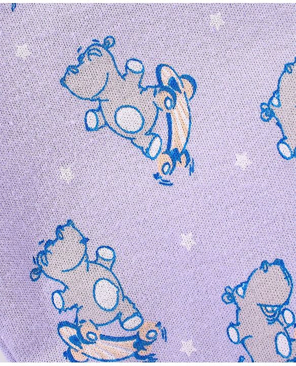 Babyhug Cotton Knit Bootie Leggings Hippo On Skates Print Pack of 3 - Aqua Purple & Orange