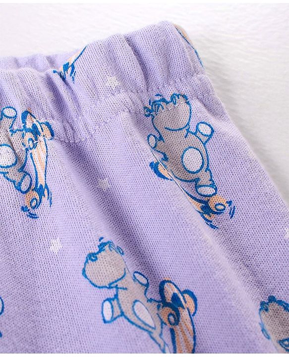 Babyhug Cotton Knit Bootie Leggings Hippo On Skates Print Pack of 3 - Aqua Purple & Orange