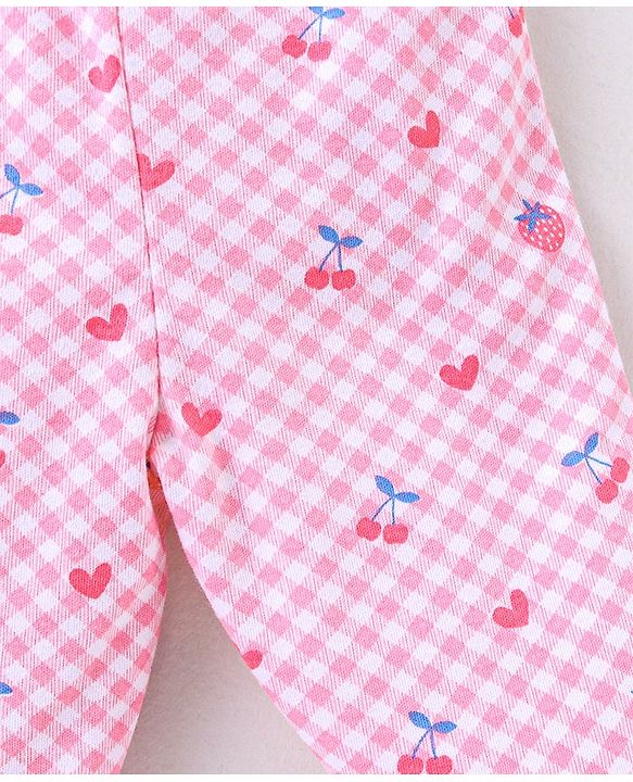 Babyhug Cotton Full Length Bootie Pants Floral Print Pack Of 3- Blue & Pink