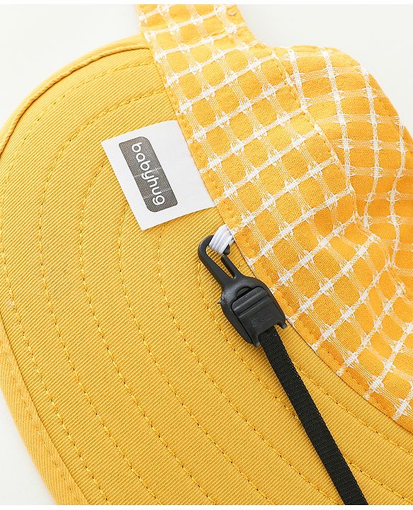 Babyhug Free Size Bucket Hat Text Embroidered & Ear Applique - Yellow
