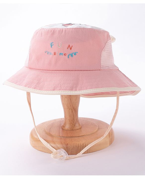 Babyhug Free Size Bucket Hat Bunny Print & Ear Applique - Pink