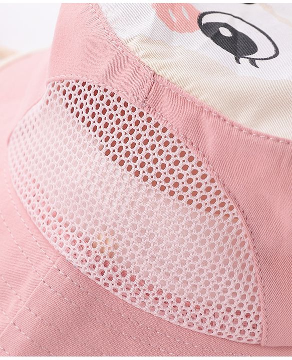 Babyhug Free Size Bucket Hat Bunny Print & Ear Applique - Pink