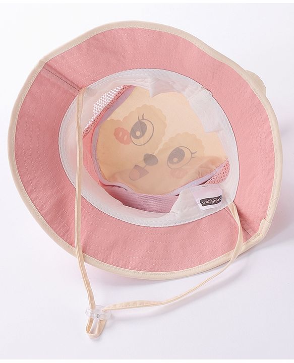 Babyhug Free Size Bucket Hat Bunny Print & Ear Applique - Pink