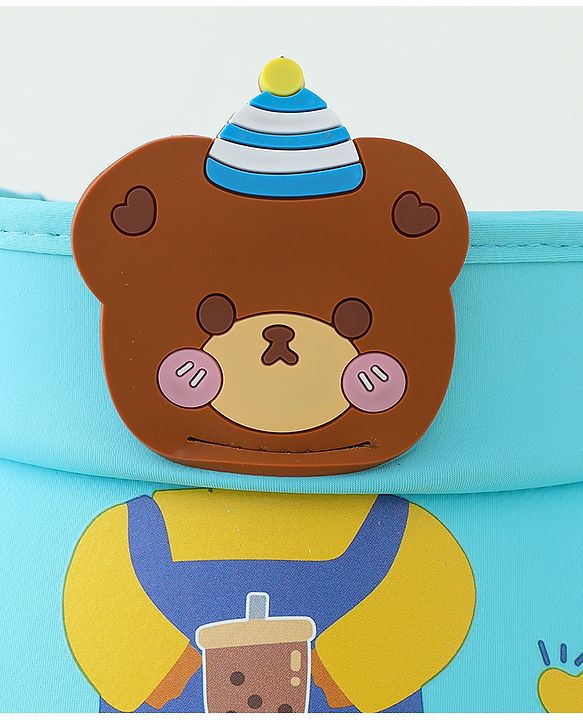 Babyhug Free Size Bucket Hat Teddy Applique - Light Blue