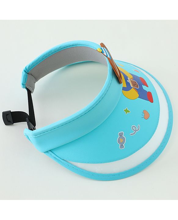 Babyhug Free Size Bucket Hat Teddy Applique - Light Blue