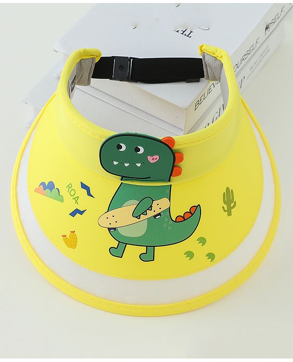 Babyhug Free Size Bucket Hat Dino Applique - Yellow