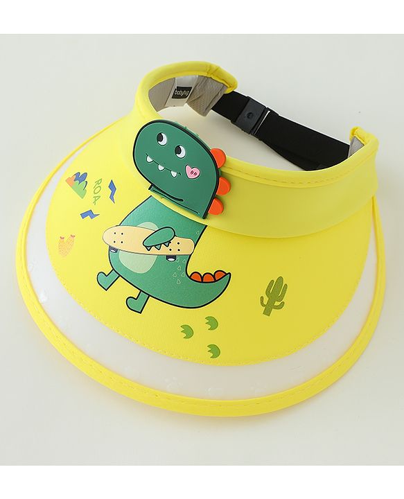 Babyhug Free Size Bucket Hat Dino Applique - Yellow