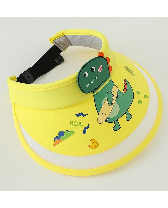 Babyhug Free Size Bucket Hat Dino Applique - Yellow