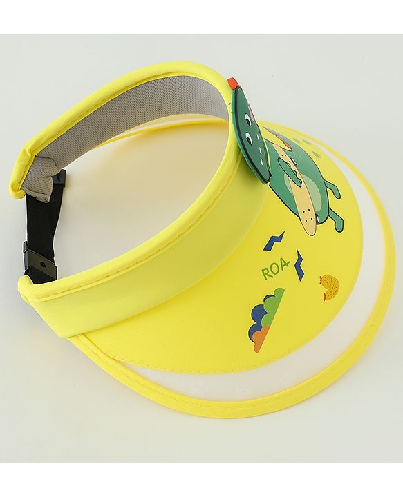Babyhug Free Size Bucket Hat Dino Applique - Yellow