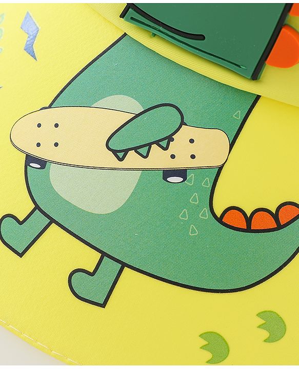 Babyhug Free Size Bucket Hat Dino Applique - Yellow