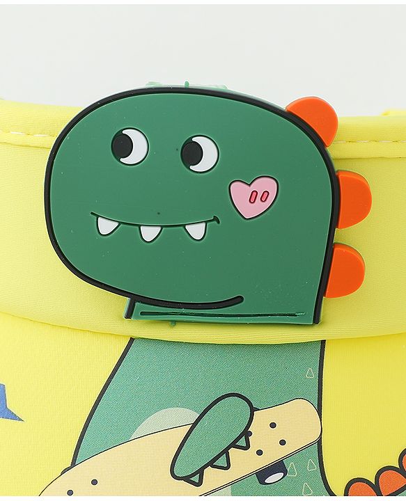 Babyhug Free Size Bucket Hat Dino Applique - Yellow
