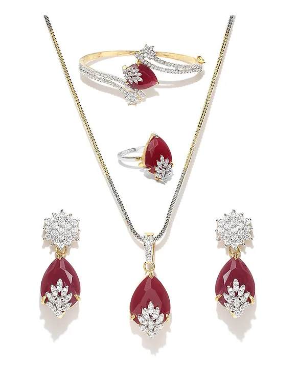 YouBella Signature Collection American Diamond Combo of Pendant