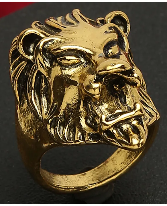 Lion shaped hot sale gold ring