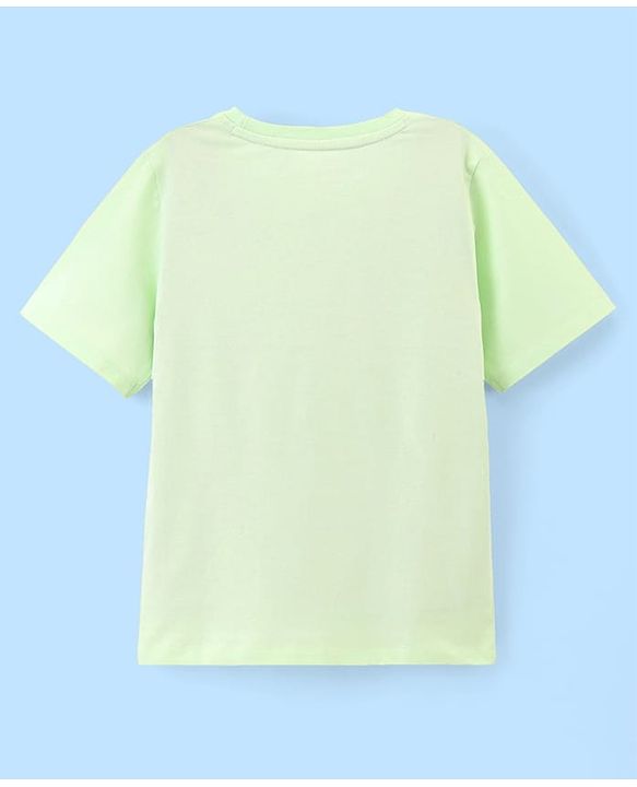 Pine Kids Half Sleeves Biowashed T-Shirt Wave Print - Green