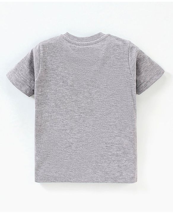 Babyhug Cotton Half Sleeves T-shirt Binoculars Print - Grey