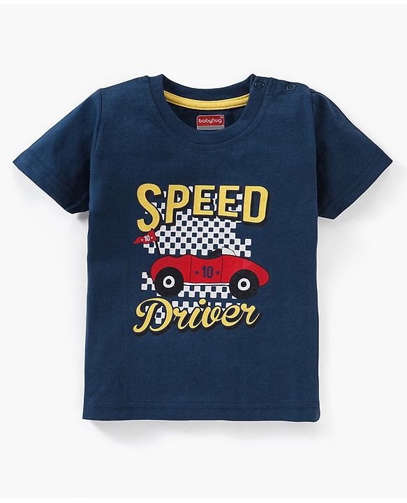 Babyhug Cotton Half Sleeves T-Shirt Car Print Pack of 3 - Yellow Blue