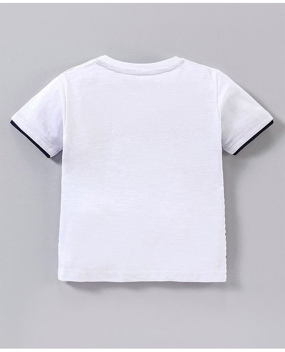 Babyhug Half Sleeves T-Shirt Sailor Print - White