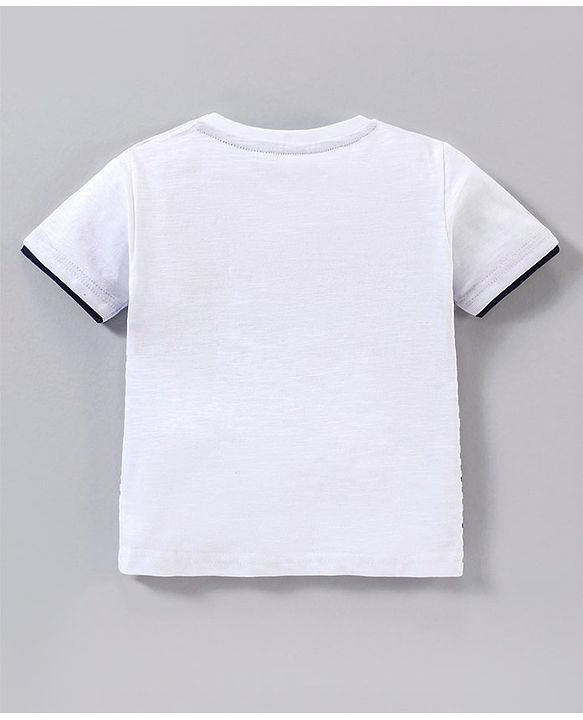 Babyhug Half Sleeves T-Shirt Sailor Print - White