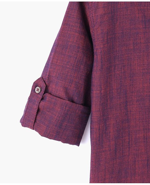 Pine Kids Cotton Full Sleeves Solid Shirt - Maroon
