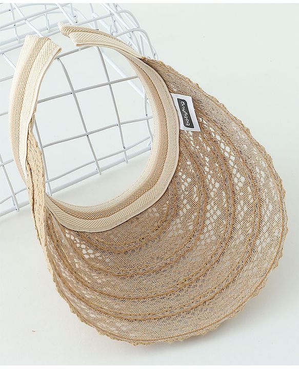 Babyhug Crochet Straw Hat  Brown - Diameter 37 cm
