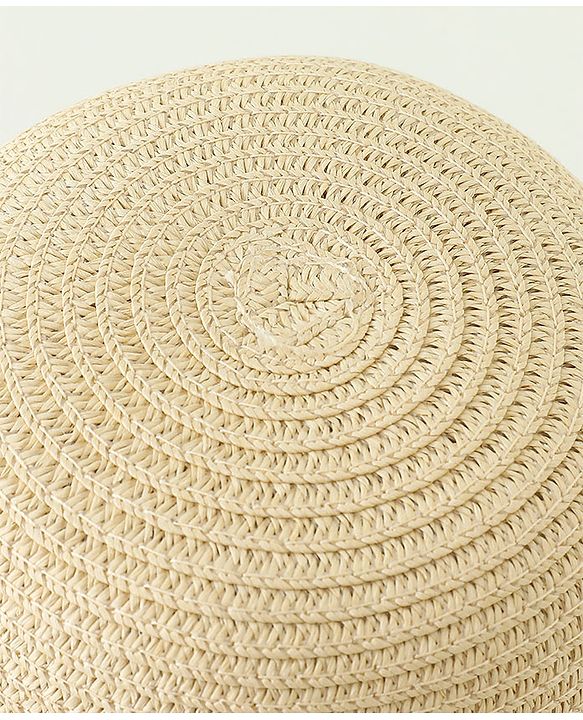 Babyhug Straw Hat With Crochet  Fruit Applique & Purse  Beige - Diameter 17.5 cm