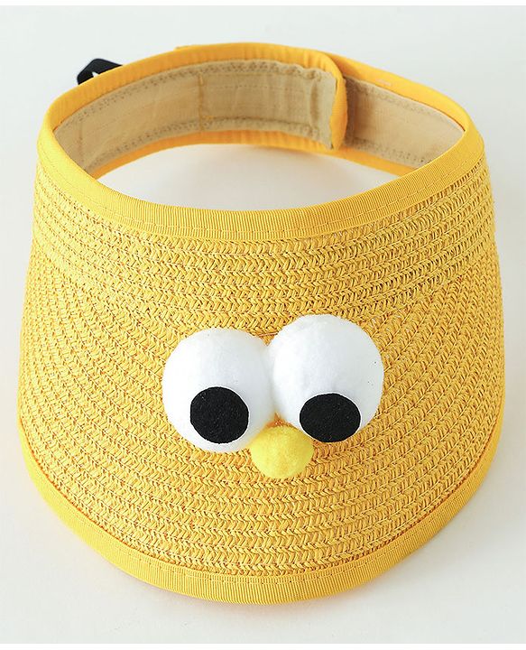 Babyhug Straw Hat With Face Applique & Purse Beige- Diameter 48 cm