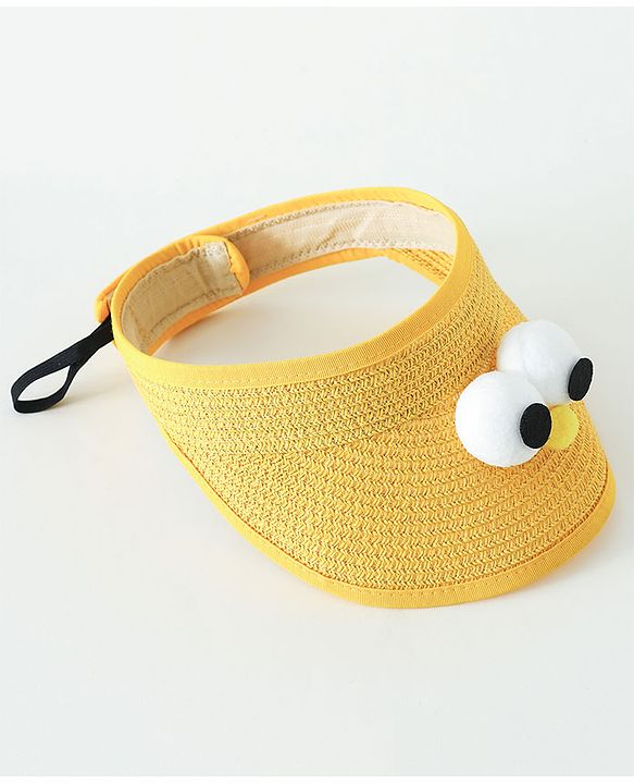 Babyhug Straw Hat With Face Applique & Purse Beige- Diameter 48 cm