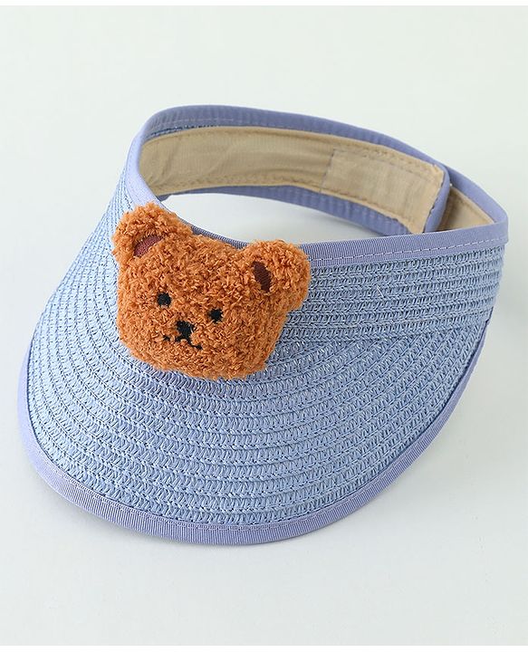 Babyhug Straw Hat With Bear Applique & Purse  Yellow - Diameter 48 cm