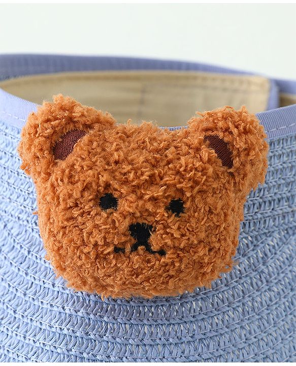 Babyhug Straw Hat With Bear Applique & Purse  Yellow - Diameter 48 cm