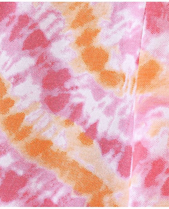 Pine Kids Ankle Length Solid & Tie Dye Print Leggings Pack Of 2 - White & Orange
