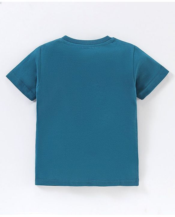 Babyhug Half Sleeves T-Shirt Monster Print - Blue