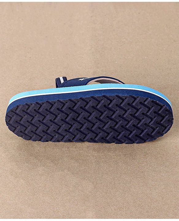 Cute Walk by Babyhug Flip Flops With Back Strap Bear Print - Blue