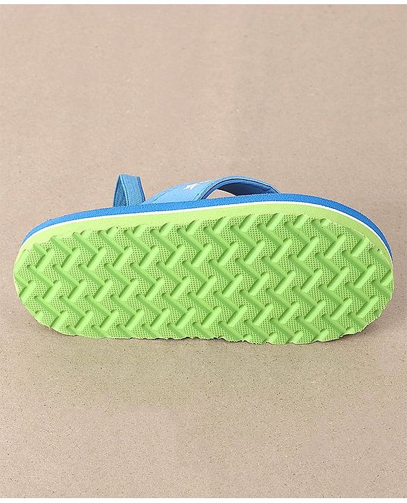 Cute Walk by Babyhug Flip Flops With Back Strap Caterpillar  Print - Blue