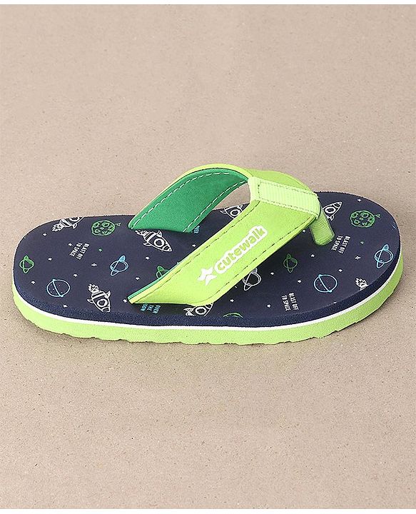 Cute Walk by Babyhug Flip Flops Space Print - Navy