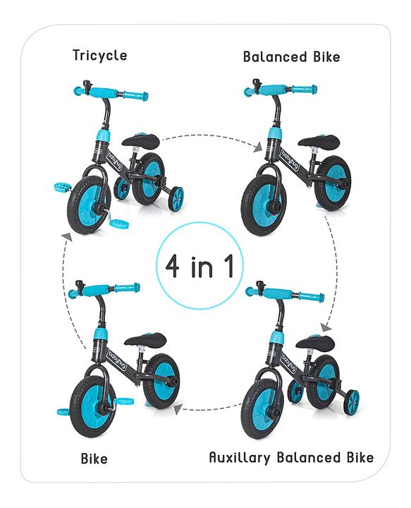 Babyhug Rover 4 in 1 Plug & Play Balance Bike - Blue
