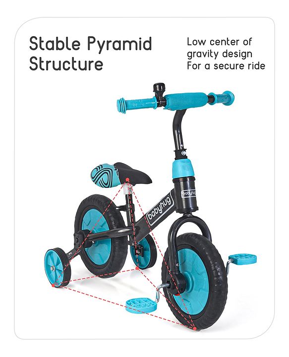Babyhug Rover 4 in 1 Plug & Play Balance Bike - Blue