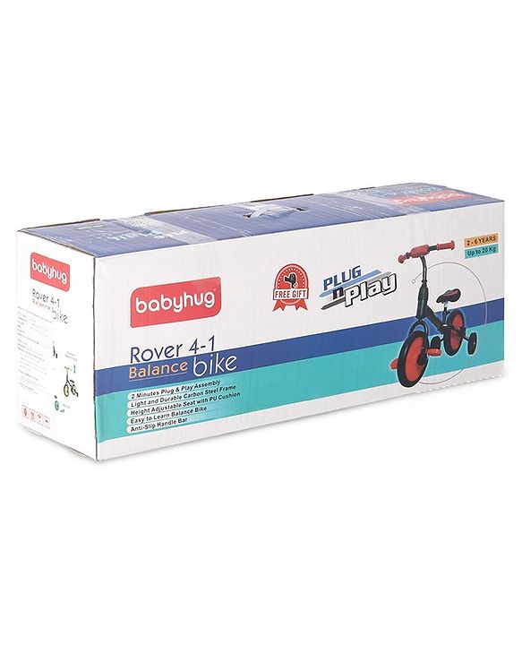 Babyhug Rover 4 in 1 Plug & Play Balance Bike - Blue